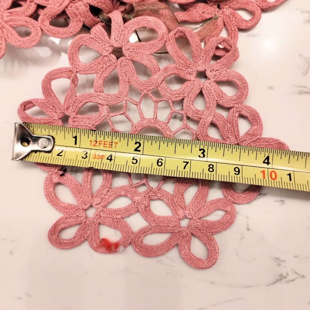 Set of 8 Pink Vintage Doily Coasters - Picture 2 of 4